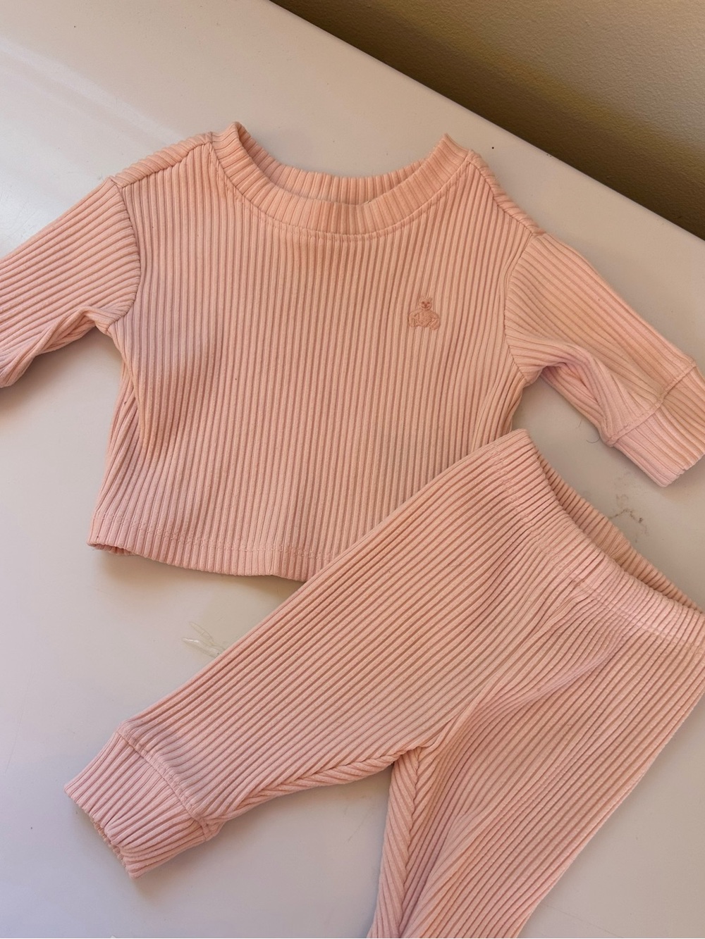 Baby Gap First Favorites Ribbed Top & Pants Set Pink - 0-3 Months